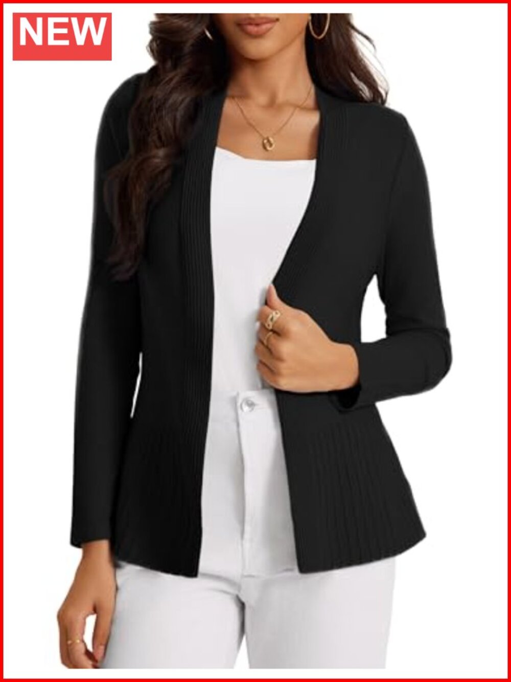 Lightweight Open Front Cardigan Sweater Viscose Blend Women's Long Sleeve Work